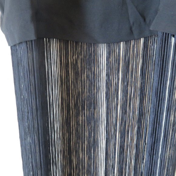 Revolve Line and Dot crop top long motion fringes Y2K style black size Large - Picture 6 of 7